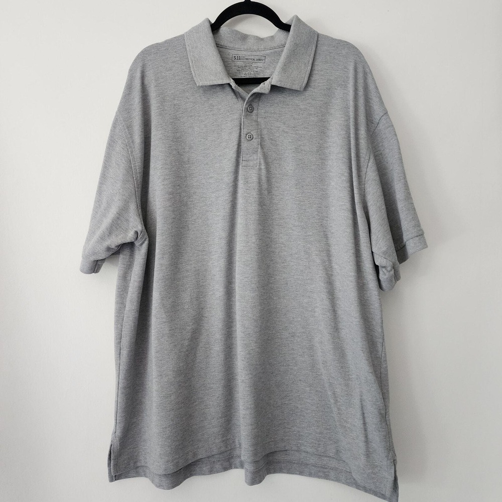 5.11 Tactical Polo Shirt Gray Short Sleeve Pique Utility Mens 2XL